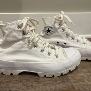 Converse Chuck Taylor All Star High Lugged White Canvas High-Tops size 5